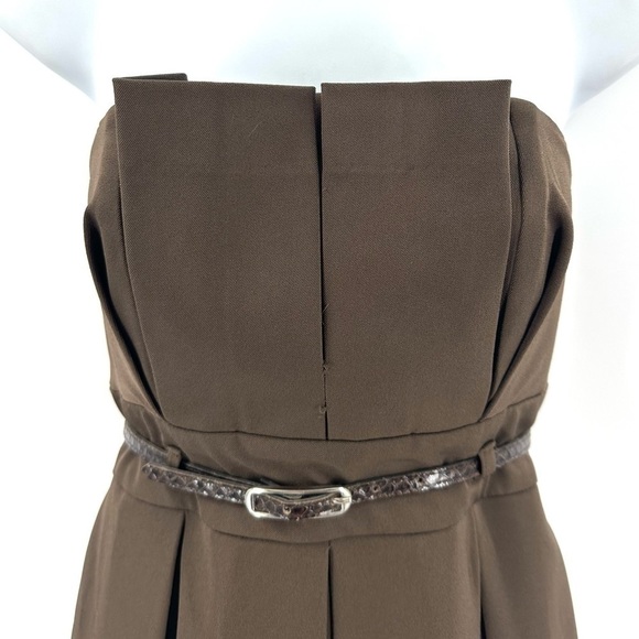 Black Halo Dress Womens Small Pleated Belted Pockets Cocktail Formal Glam NEW - Picture 3 of 15